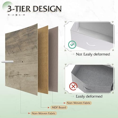 WLIVE Storage Organizer Unit with 11 Fabric Bins, Storage Drawers Organizer with Steel Frame, Tall Storage Tower Organizaton for Living Room, Hallway, Office, Greige thumbnail 6