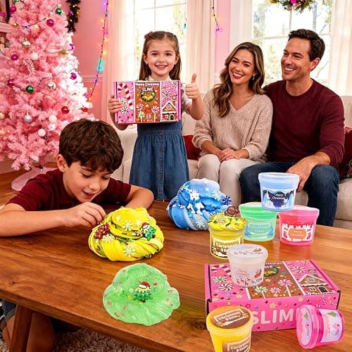 Christmas Stocking Stuffers for Kids-6 Pack Fluffy Slime Set, Xmas Gift Toys Kit, Party Favors, Goodie Bag fillers, Halloween Slime, Classroom Rewards for Teens Girls Boys Ages 4 5 6 7 8 9 10 11 12 thumbnail 2