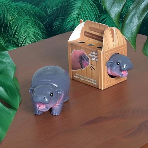 Squishmy Hippo – Pygmy Hippo-Inspired Squishy Stress Relief Toy – Adorable Silicone Desk Companion – Satisfying Squeeze for Anxiety Relief – 3.8” Cute Animal Fidget Gift for Adults & Teens thumbnail 3