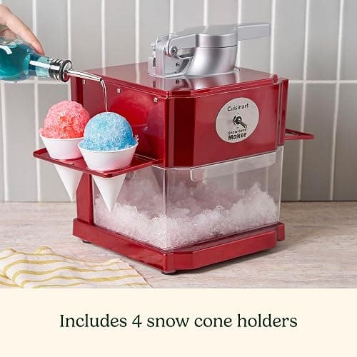 Cuisinart Snow Cone Machine, 90W Motor & Interlock Safety, 4 Reusable Cones | Snow cone maker & slushie machine with 4 reusable cones, compact design & auto-shutoff, 4-5 cones in under a minute, SCM-10P1 thumbnail 7