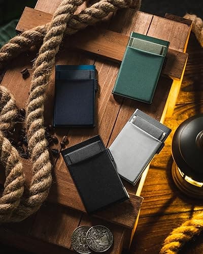 DUGRAFT Fundas para Tarjetas de Crédito para Hombre, Tarjetero Metalico Automatico Porta Tarjeta de Cartera Aluminio Tarjeteros para Hombre RFID, Negro ﻿ thumbnail 9