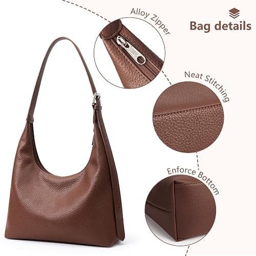 KALIDI Crescent Tote Bag, Women Underarm Hobo Everyday Zipper Handbag Work | Soft Vegan Leather 10" Adjustable Shoulder Trendy Purse for Evening Shopping Travel Vacation Commute Casual thumbnail 4