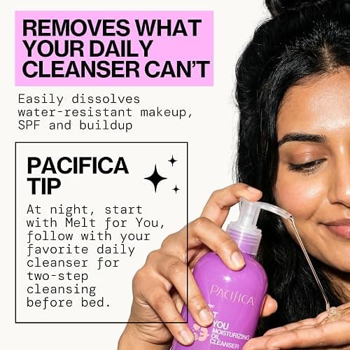 Pacifica Melt For You Facial Cleansing Oil – Hydrating Daily Face Wash & Makeup Remover Oil Cleanser for All Skin Types, Gentle Non-Comedogenic, Vegan, Clean Beauty, Dermatologist Tested 8 fl oz thumbnail 6