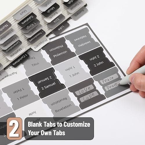 Mr. Pen- Bible Tabs, 75 Tabs, Gray, Laminated Bible Tabs for Women and Men, Bible Tabs for Study Bible, Bible Index Tabs, Bible Book Tabs, Bible Labels Tabs, Mr Pen Bible Tabs thumbnail 3