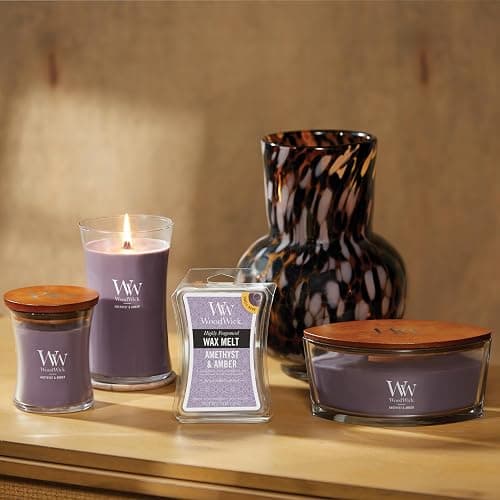 WoodWick Amethyst & Amber Scented Medium Hourglass Candle, Crackles as it Burns, Great for Gifting, 9.7oz thumbnail 8