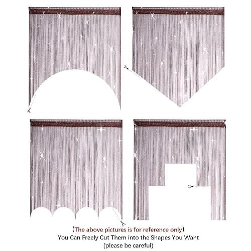 Hysenm 2 Pack 39 x 79 Inch Beaded Curtain String Door Curtains, Hippie Room Decor Closet Beaded Curtains for Doorway, Room Divider Privacy Decor, Boho Home Decoration for Bedroom, Party, Brown thumbnail 3