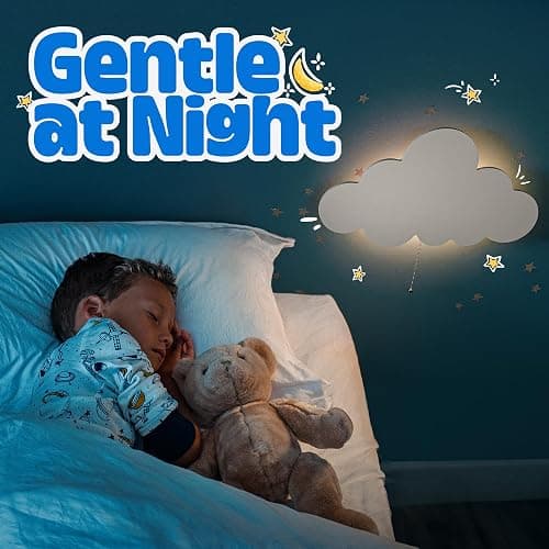 Tip perk 2 Pack Cloud Light - Floating Cloud Wall Lamp for Nursery | Cute Floating Lamp for Kids Bedroom | Battery-Operated Hanging Night Lights for Bedroom/Baby Nursery thumbnail 5