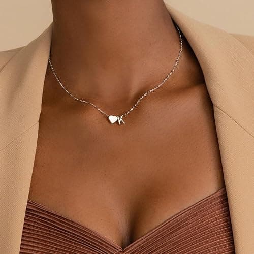 Turandoss Christmas Gifts for Grandkids - Dainty 18K Gold Plated Tiny Heart Initial A-Z Letter Pendant Necklace Stocking Stuffers for Teen Girls Jewelry thumbnail 3