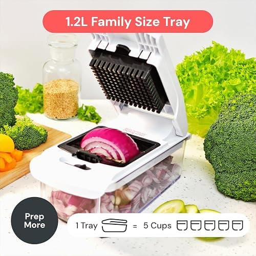Fullstar Pro Original Vegetable Chopper - Chopper and Spiralizer - Food Chopper with Container, Fruit Cutter, Onion Dicer - All-in-One Prep Tool - Kitchen Gadgets and Gifts (4 in 1, White) thumbnail 7