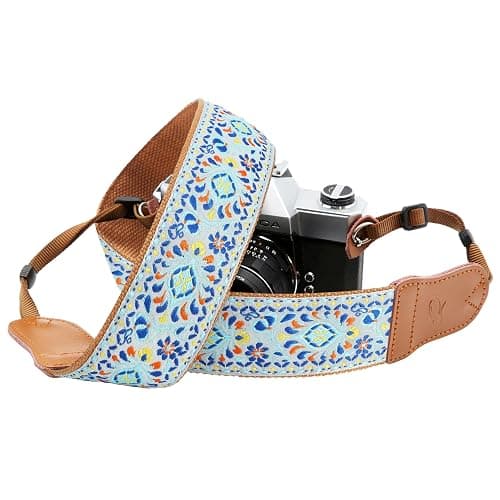 Padwa Lifestyle Plaid Camera Strap - 2" Wide Double Layer Cowhide Head,Cotton Camera Shoulder Straps thumbnail 8
