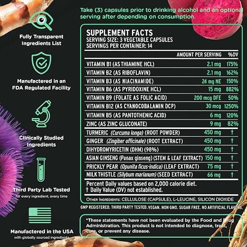 SuperBonsai Super Recovery Capsules for Post Celebration and Morning Relief - All Natural Holistic Support - 3 Capsules Taken Before Drinking and an Optional Serving After (14 Servings) thumbnail 5