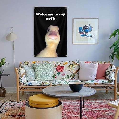 Welcome to My Crib Flag，2x3 Feet Tapestry Funny Poster Durable Man Cave Wall Flag with Brass Grommets room decor for bedroom Banner thumbnail 4