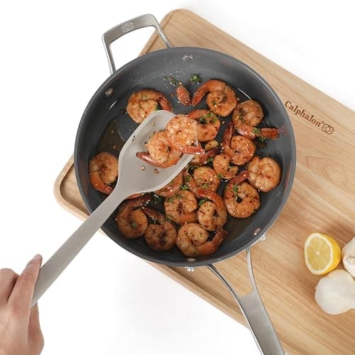 Calphalon Edge 11-Piece Silicone and Stainless Steel Kitchen Tool Set, Kitchen Utensil Set, Heat Resistant Nonstick Safe Kitchen Gadgets with Non-Slip Handle, Durable Kitchen Gadgets (Taupe) thumbnail 4
