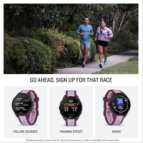 Garmin Forerunner 165 Music GPS 43mm Running Smartwatch, Lightweight, AMOLED Touchscreen, Advanced Training & Insights, Safety & Tracking Features, up to 11 days Battery Life, Whitestone thumbnail 4