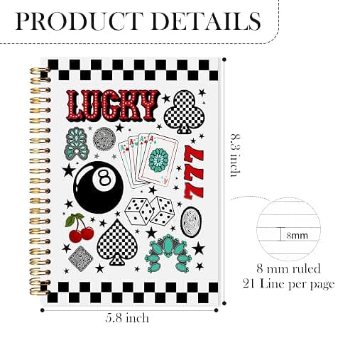LADOCK Vintage Western Notebook, Trendy Lucky 8 Ball Journal, Retro Cowboy Cowgirl Spiral Notebook, Western Office Supplies, Country Southwestern Journal for Women, 5.5x8.3 thumbnail 2