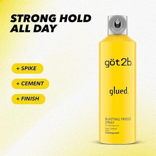 got2b Glued Blasting Freeze Hair Spray, 12 Fl Oz, Pack of 2, Extra Strong Holding Spray for Spikes & Styles, Long-Lasting All-Day Hold, Wind-Tested, Humidity-Resistant, Washes Out Easily thumbnail 2