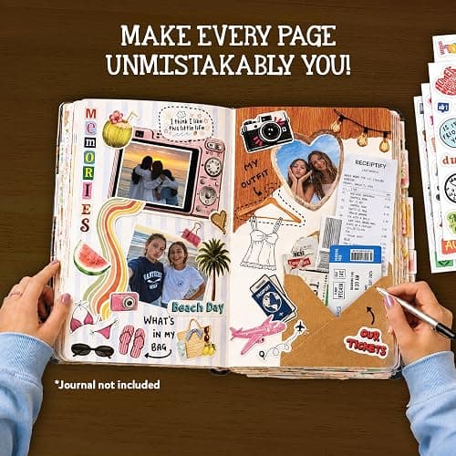 My Artsy Stash – Scrapbooking Kit, Journaling Kit & Junk Journal Supplies | For Teens, Tweens & Adults, 600+ Stickers & Cutouts, Patterned Paper, DIY Diary Decorating, Aesthetic Craft Gift Ages 10+ thumbnail 4