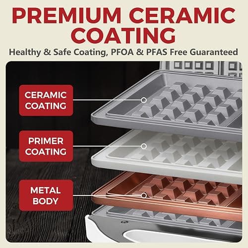 AshGlen Ceramic Mini Waffle Maker 2 Slices, Belgian Waffle Maker, Waflera Electrica, Double Small Waffle Maker, Making 2 × 4" Waffles with PFAS-Free Ceramic Coated Non-Stick Cooking Plates, White thumbnail 4