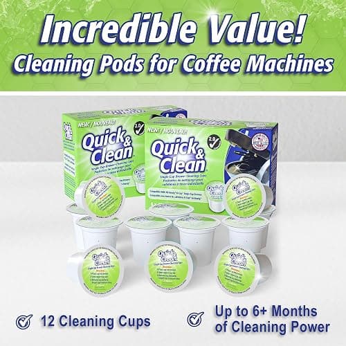 Quick & Clean [12-Pack] Keurig Cleaning Pods - K Cup Cleaner Pod For Keurig - 2.0 Coffee Machine Compatible, Removes Stains, Non-Toxic and Eco-Friendly thumbnail 4