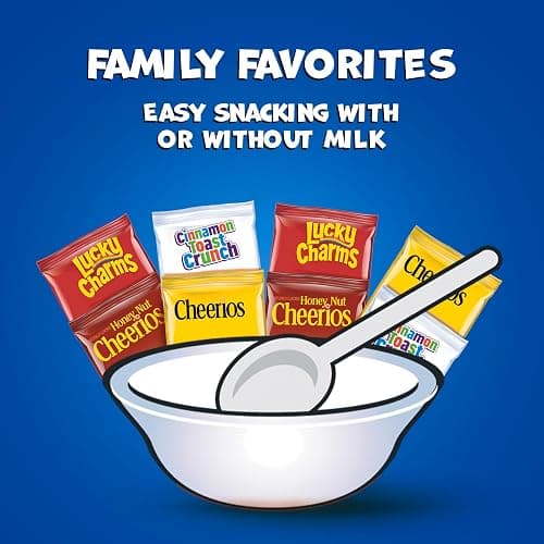 General Mills Cereal Variety Pack, Lucky Charms, Cinnamon Toast Crunch, Cheerios, and Honey Nut Cheerios, 8 Single Serve Pouches, 9.14 oz thumbnail 5