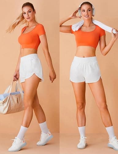 Blooming Jelly Women's Quick-Dry Running Shorts Workout Sport Layer Active Shorts with Pockets 1.75" thumbnail 5