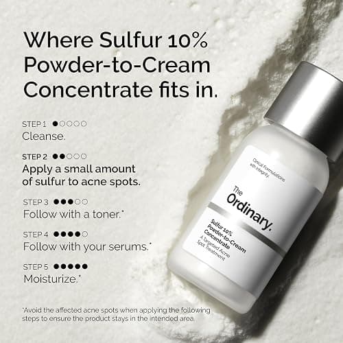 The Ordinary Sulfur 10% Powder-to-Cream Acne Spot Treatment Concentrate, Reduces Pimple Size and Zit Redness, 0.18 Oz thumbnail 7