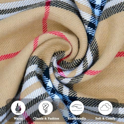 vimate Plaid Scarf for Men Women Super Soft Classic Tartan Checkered Neck Scarves thumbnail 3