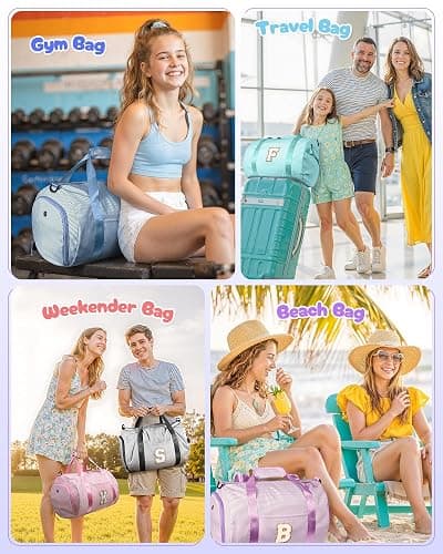 Vogewood Graduation Gifts for 9 Years Old Girl, Girls Travel Duffle Bag, Gifts for Teenager, Dance Bag for Girls, Kids Overnight Bags with Shoe Compartment, Teen Girl Gifts Trendy Stuff (Letter A) thumbnail 7