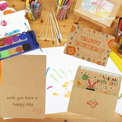 Eupako Brown Blank Cards and Envelopes 100 Pack - 5x7 Heavyweight Folded Cardstock and A7 Envelopes Self Seal for DIY Greeting Cards, Invitations, Wedding, Baby Shower, Birthday, Thank You Cards thumbnail 2