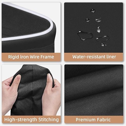 STORAGE MANIAC 2-Pack Large Laundry Hamper, 80L (21.1 Gal) Collapsible Laundry Basket with Bamboo Handles, Freestanding Waterproof Clothes Hamper for Laundry Room, Bedroom, Dorm, Towels, Toys, Black - Black - 80L x 2 thumbnail 5