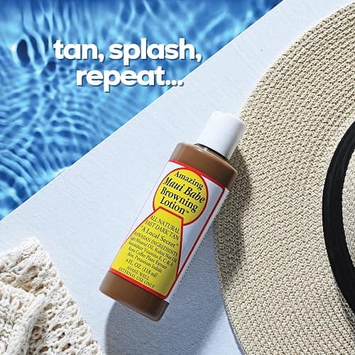 Maui Babe Browning Lotion - Natural Hawaiian Tan Accelerator with Vitamins & Antioxidants - Moisturizing Formula for All Skin Types - Made in USA - 4 fl oz thumbnail 4