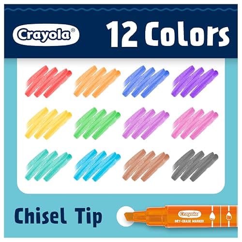 Crayola Take Note Dry Erase Markers for School (12ct) Teacher Classroom Supplies, Chisel Tip Whiteboard Markers, Spring Crafts, Low Odor thumbnail 8