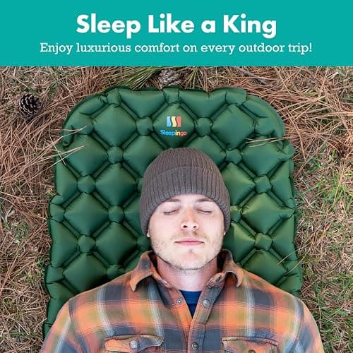 Sleepingo Ultralight Sleeping Mat - Inflatable & Compact Camping Air Mattress for Backpacking, Hiking- New thumbnail 4