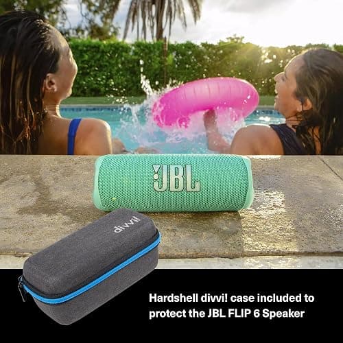 JBL Flip 6 (Black) + Bundle with divvi! Protective Hardshell Case thumbnail 2