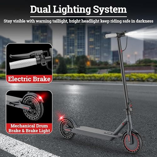 Qlaway Electric Scooter for Adults, 350W/500W Motor, 16-22 Miles Range, 8.5"/10" Solid Tires, Dual Braking & Suspension, Folding Portable Commuting E-Scooter with App thumbnail 6