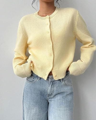 URMSPCL Cardigan Sweaters for Women Button Down Cropped Lightweight Cute Fall Fashion 2026 thumbnail 2