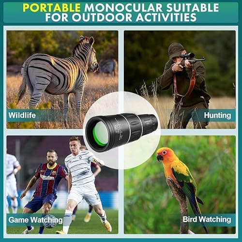 10X42 Mini Monocular Telescope, Birthday Gifts for Men Dad Him Husband Teen Boys, White Elephant Gift for Adults, BAK4 & FMC Prism Scope for Birdwatching Outdoors Hunting, Cool Gadgets for Men thumbnail 7