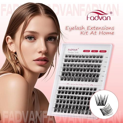 Individual Eyelashes Lash Clusters Kit D Curl Eyelashes Individual Kit Natural Lash Extension Kit with Russian Cluster Lashes Glue Bond and Seal and Lash Tweezers Mix 10-16mm（C3+C9） thumbnail 7