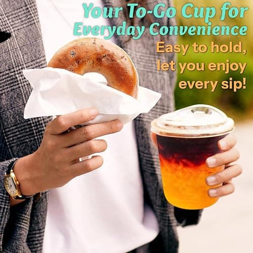 25 Pack 12 oz BPA-Free Clear Plastic Coffee Cups with Strawless Sip Lids - Leak-Proof Disposable To-Go Cups for Iced Coffee, Kids, Smoothies & Juice, Ideal for Daily Use & Small Gatherings thumbnail 5