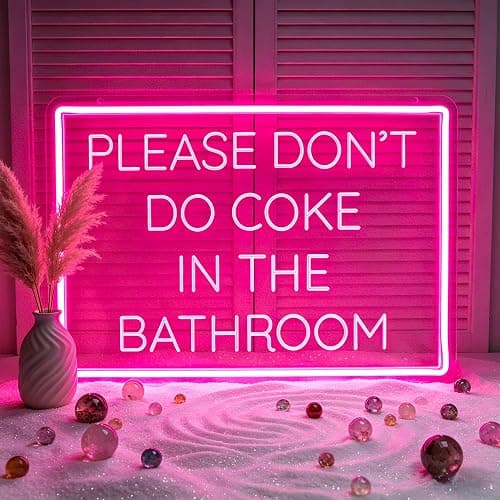 Whfobfe Neon Sign for Wall Decor Led Neon Lights Signs Led Light Signs | Bathroom Neon Sign,Room Decor,Wall Decor,Party,Gift,USB Powered - Image 1