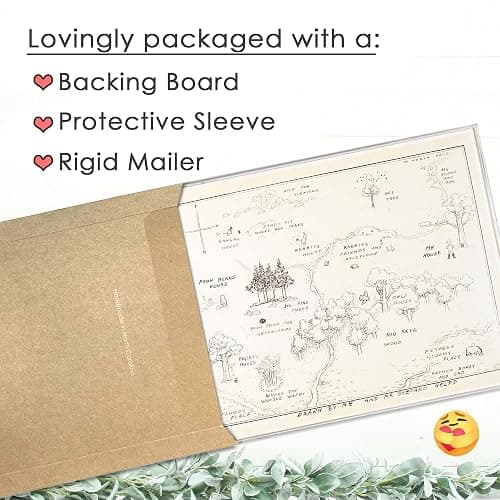 Winnie The Pooh Hundred Acre Wood Map - 11x14 Art Print (Unframed) | Neutral Nursery Decor | Kids Bedroom Wall Decor | A. A. Milne | Boys Room or Girls Room Artwork | Vintage Original Drawing thumbnail 5