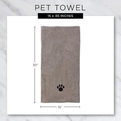 Bone Dry Pet Grooming, Embroidered Microfiber Towel Drying Collection, 15x30, Lavender thumbnail 8