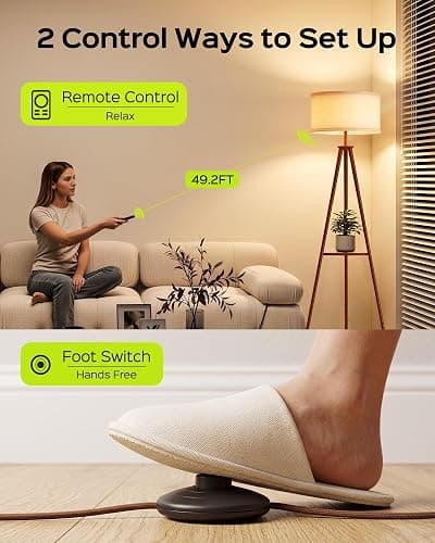 JACKYLED Tripod Floor Lamp with Shelves Mid Century Modern for Living Room | 3 Color Temperatures & RGB, Remote Control & Foot Switch, E26 Base, Bedroom, Reading Corner, Office, Party, LED Bulb Include thumbnail 4