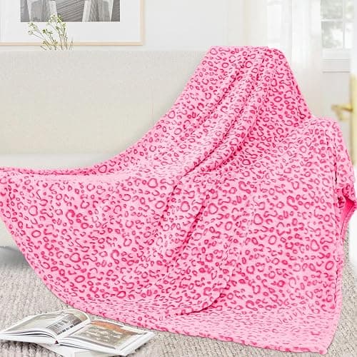 Warm Blanket Pink Soft Fleece Blankets Twin Size Throw Blankets for Bed Couch - Image 1
