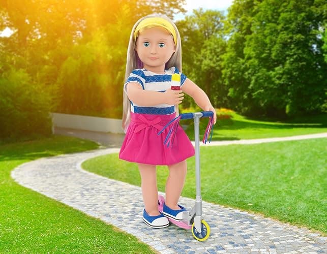 Our Generation – 18-Inch Doll Clothes – Cute to Scoot Doll Deluxe Scooter Outfit - Fashion Clothes & Accessories, Includes Scooter,Pretend Play, for 3+ Years thumbnail 2