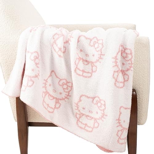 Hello Kitty Feather Knit Fluffy Throw Blanket - Fuzzy Blanket Measures 50 x 60 Inch, Super Soft Soft Lightweight Pink Accent for Couch or Chair thumbnail 3