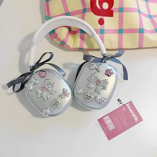 SJIE Airpod Max Ear Cover, 3D Design Cute Bow/Star/Heart, Personality Fashion AirPod Max Case Accessories Protective for Apple AirPods Max thumbnail 4