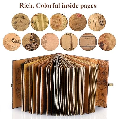 Our Adventure Book Travel Diary Photo Book, Scrapbook, Photo Album - Retro Vintage Souvenirs, DIY Guestbook for Anniversary, Wedding, Travel Writing, Baby & Friend Gifts, Heartfelt Present (Ball) thumbnail 5