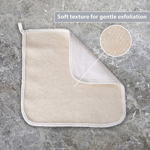 PARADISO Evriholder Soft-Weave Exfoliating Wash Cloths Dual-Textured for Face and Body, Pack of 3, White thumbnail 4