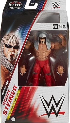 Mattel WWE Elite Action Figure & Accessories, 6-inch Collectible Scott Steiner with 25 Articulation Points, Life-Like Look & Swappable Hands thumbnail 3